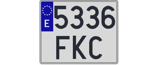 5336FKC matricula cuadrada