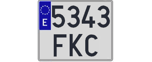 5343FKC matricula cuadrada