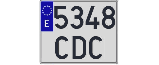 5348CDC matricula cuadrada