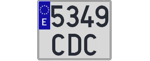 5349CDC matricula cuadrada