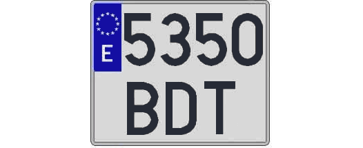5350BDT matricula cuadrada