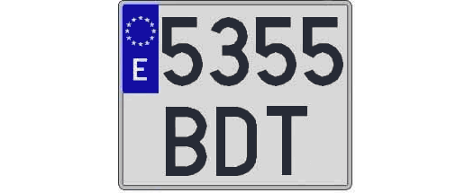 5355BDT matricula cuadrada