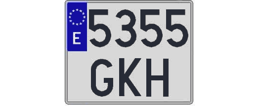 5355GKH matricula cuadrada