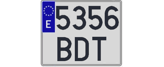 5356BDT matricula cuadrada