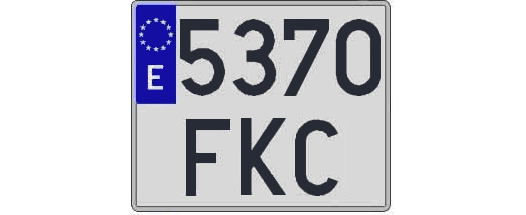 5370FKC matricula cuadrada