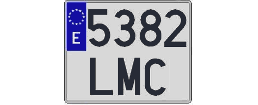 5382LMC matricula cuadrada