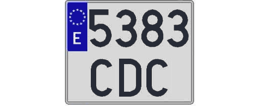 5383CDC matricula cuadrada