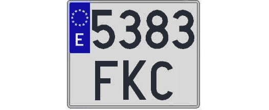 5383FKC matricula cuadrada