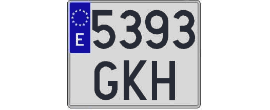 5393GKH matricula cuadrada
