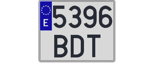 5396BDT matricula cuadrada