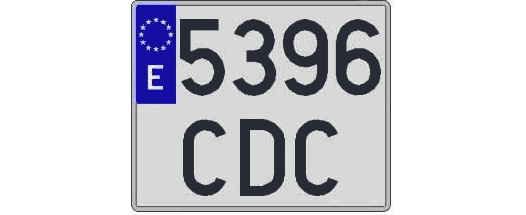 5396CDC matricula cuadrada