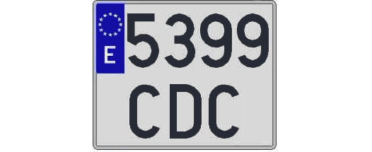 5399CDC matricula cuadrada