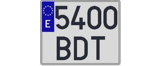 5400BDT matricula cuadrada