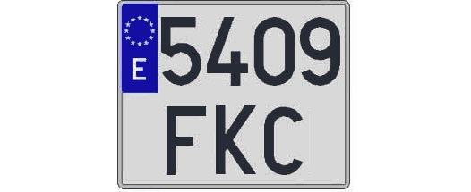 5409FKC matricula cuadrada