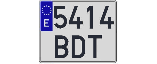 5414BDT matricula cuadrada