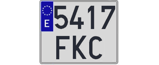 5417FKC matricula cuadrada