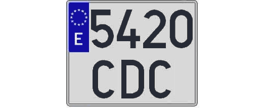 5420CDC matricula cuadrada