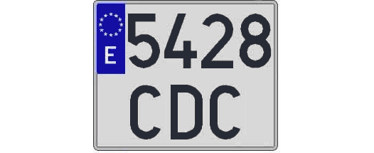5428CDC matricula cuadrada