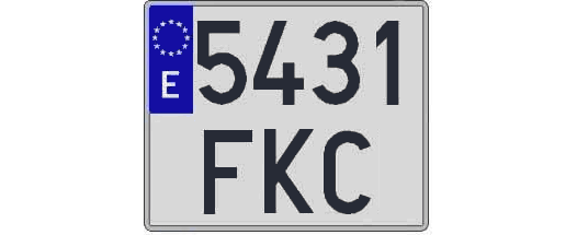 5431FKC matricula cuadrada