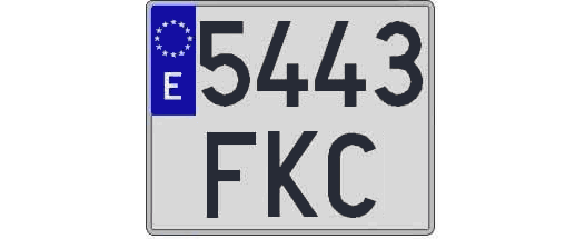 5443FKC matricula cuadrada