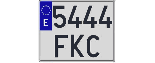 5444FKC matricula cuadrada