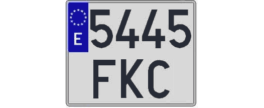 5445FKC matricula cuadrada