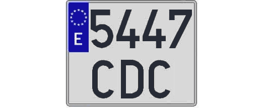 5447CDC matricula cuadrada