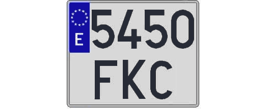 5450FKC matricula cuadrada