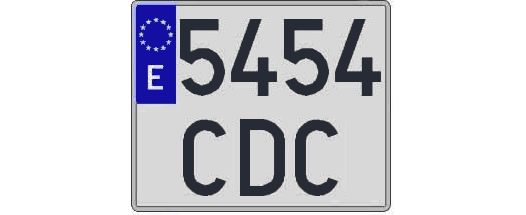 5454CDC matricula cuadrada