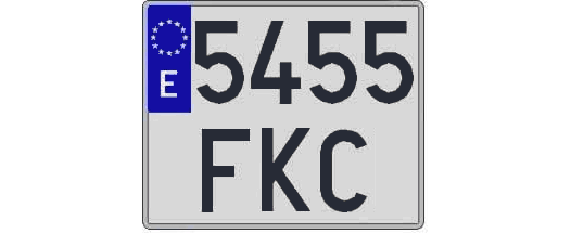 5455FKC matricula cuadrada