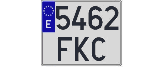 5462FKC matricula cuadrada