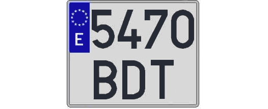 5470BDT matricula cuadrada