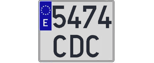 5474CDC matricula cuadrada