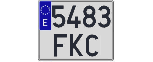 5483FKC matricula cuadrada