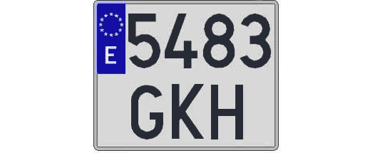 5483GKH matricula cuadrada