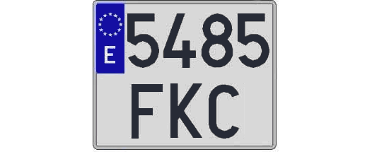 5485FKC matricula cuadrada