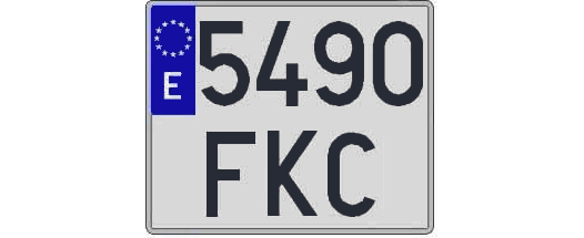 5490FKC matricula cuadrada