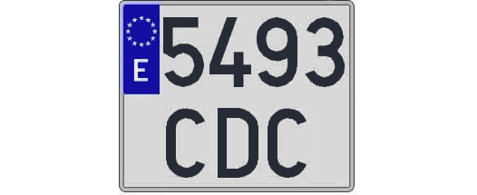 5493CDC matricula cuadrada