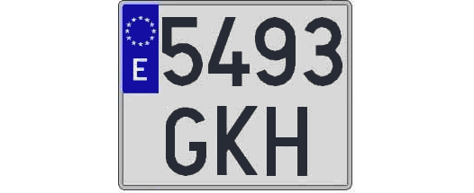 5493GKH matricula cuadrada