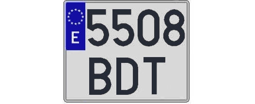 5508BDT matricula cuadrada