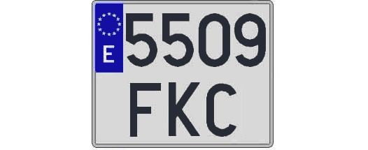 5509FKC matricula cuadrada