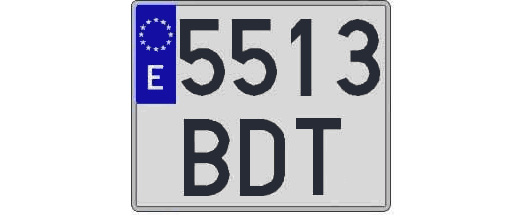 5513BDT matricula cuadrada