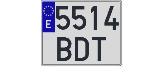 5514BDT matricula cuadrada