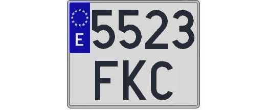 5523FKC matricula cuadrada