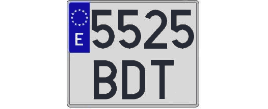 5525BDT matricula cuadrada
