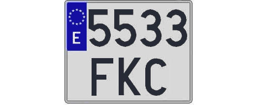 5533FKC matricula cuadrada