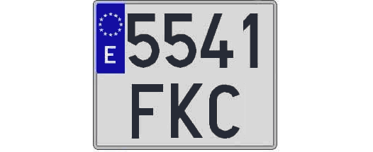 5541FKC matricula cuadrada