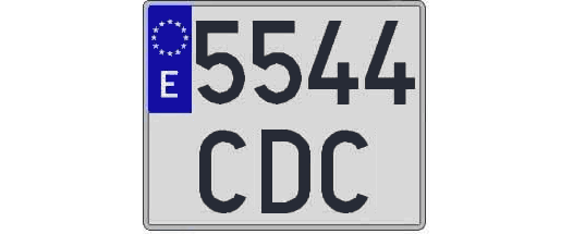 5544CDC matricula cuadrada