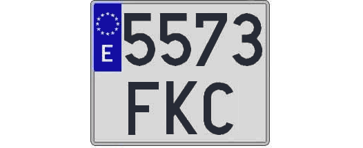 5573FKC matricula cuadrada