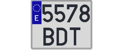 5578BDT matricula cuadrada